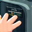 Icon showing a person checking a car's coolant level.